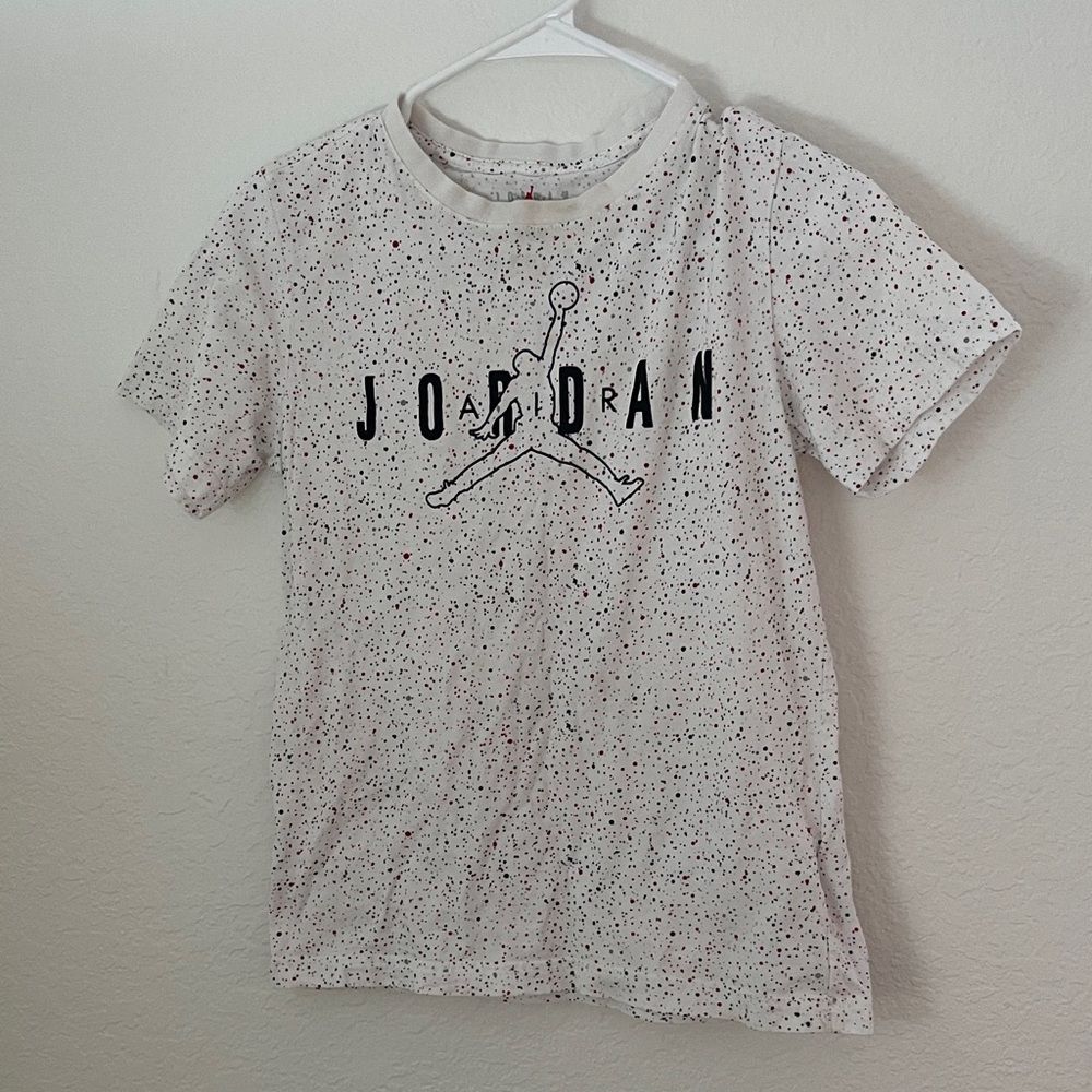 Jordan White and Black Speckled Tee